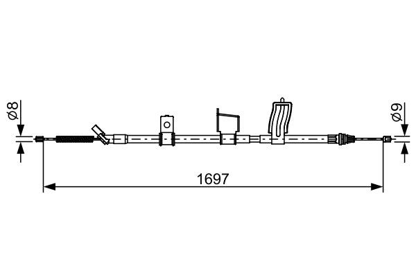 Cable Pull, parking brake BOSCH 1987482628