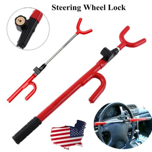 Steering Wheel Lock Twin Hooks Anti Theft Universal Car Van Truck SUV