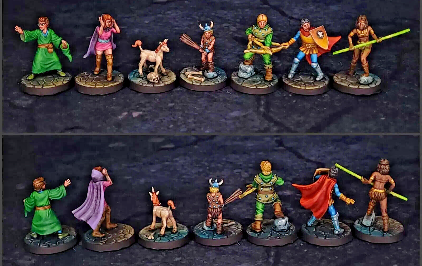 (8) Saturday Morning Heroes + DM D&D Cartoon 28mm Unpainted with bases!