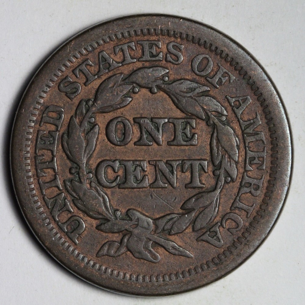 1852 Braided Hair Large Cent VF E159 KNA
