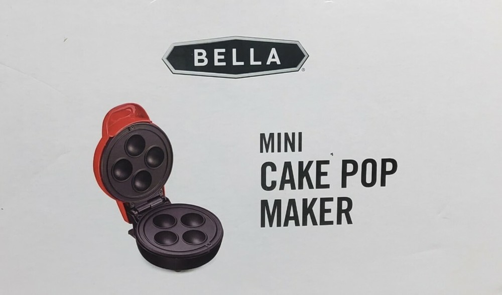 Bella Mini Cake Pop Maker Red Nonstick Cooking Compact Easy Store 350 Watts
