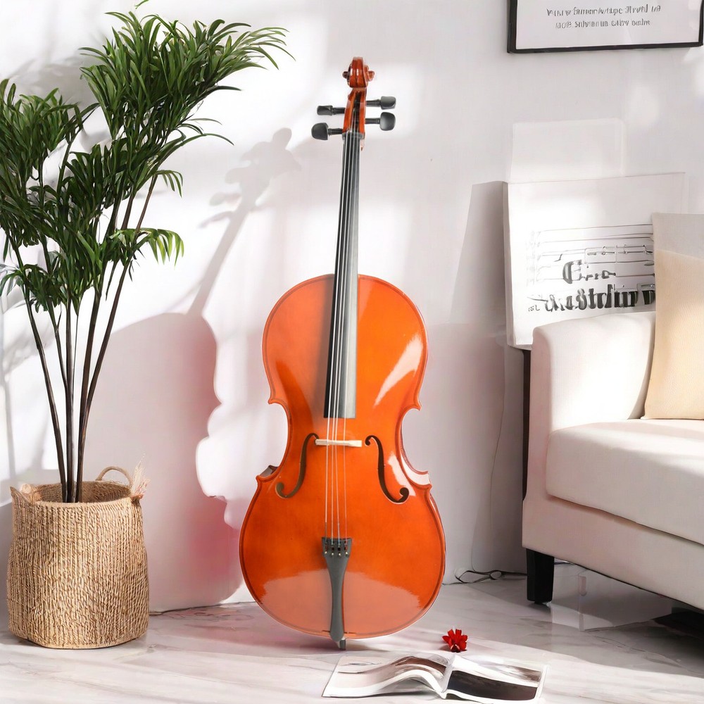 Natural Bright Surface 4/4 Full Size Acoustic Cello,Beginner Cello & Violoncello