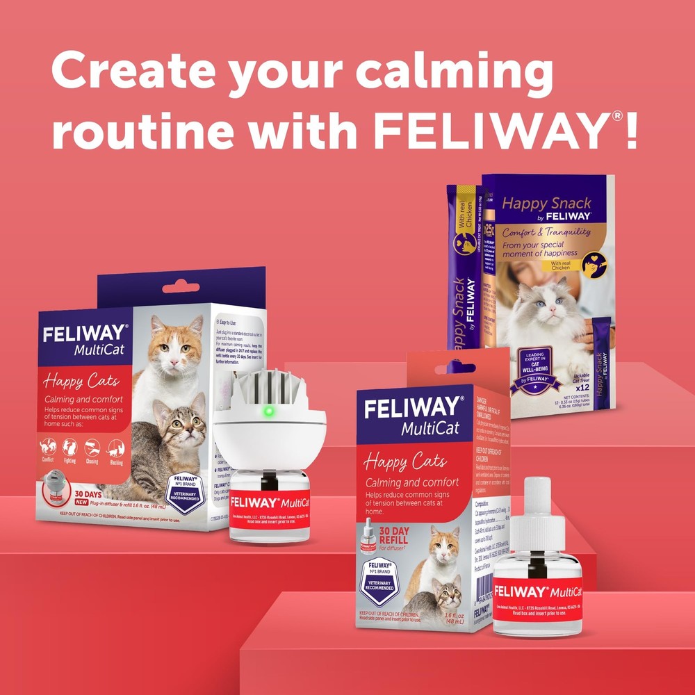 FELIWAY® MultiCat 30 Day Cat Calming Refill for Pheromone 1 Pack, Red