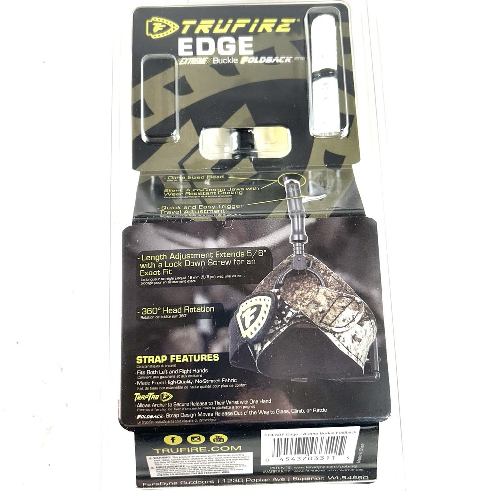 Tru Fire Release Edge Buckle Foldback Archery Release - EGEXBF
