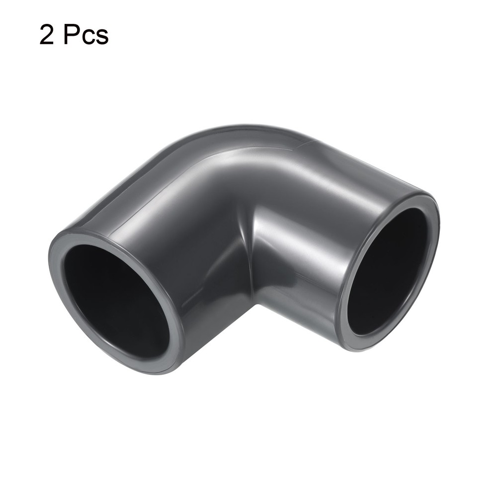 2pcs SCH80 1" Socket UPVC Pipe Fitting Elbow 90 Degree Adapter Connector Gray