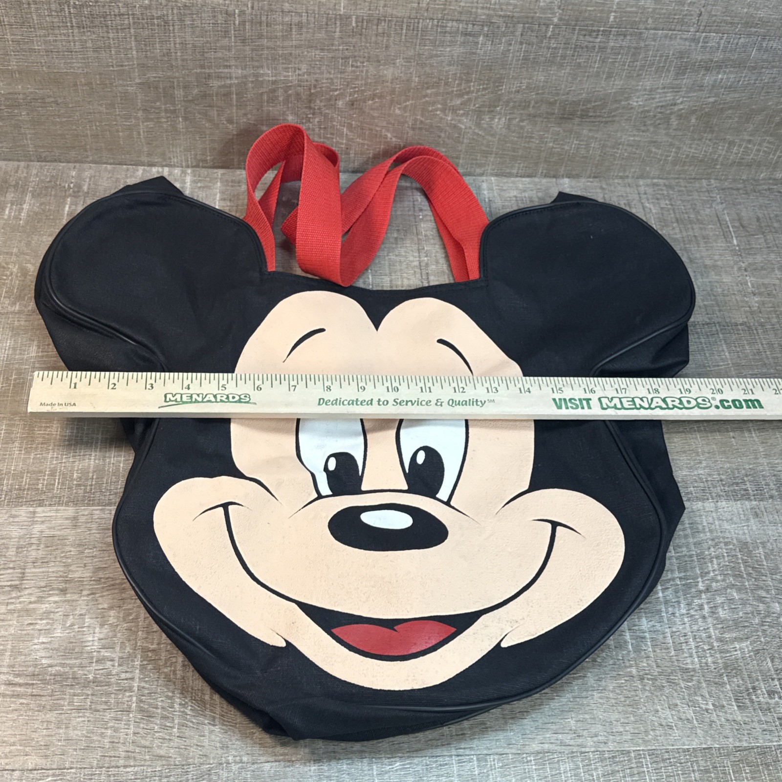 Vintage Mickey Mouse Head Shaped Walt Disney Store Tote Bag Rare 18” Tall