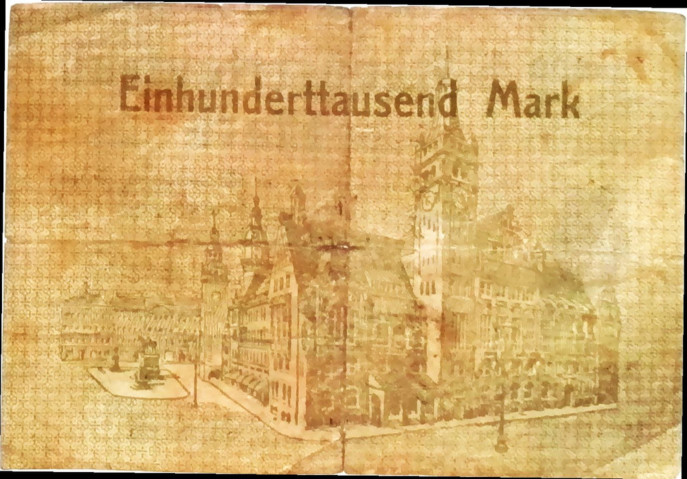 1923 Germany CHEMNITZ 100.000 Mark Banknote