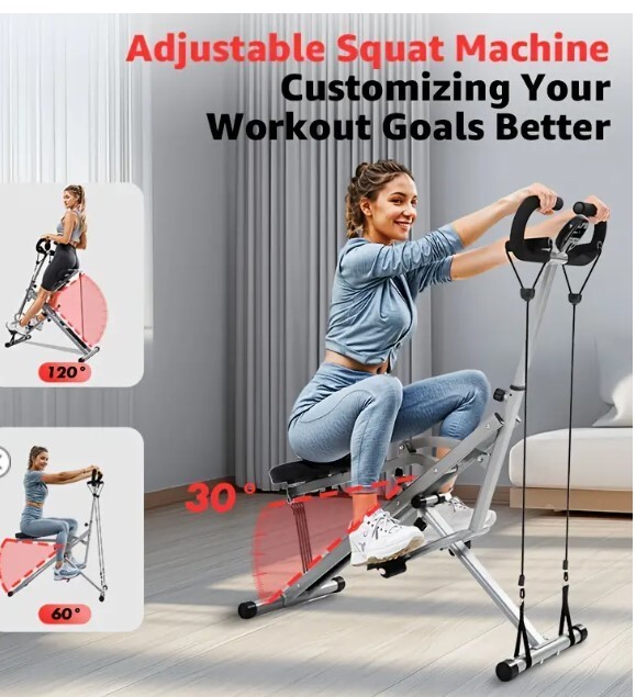 Foldable Iron Squat & Rowing Machine | Multi-Use for Glutes, Butt, Thighs, Abs
