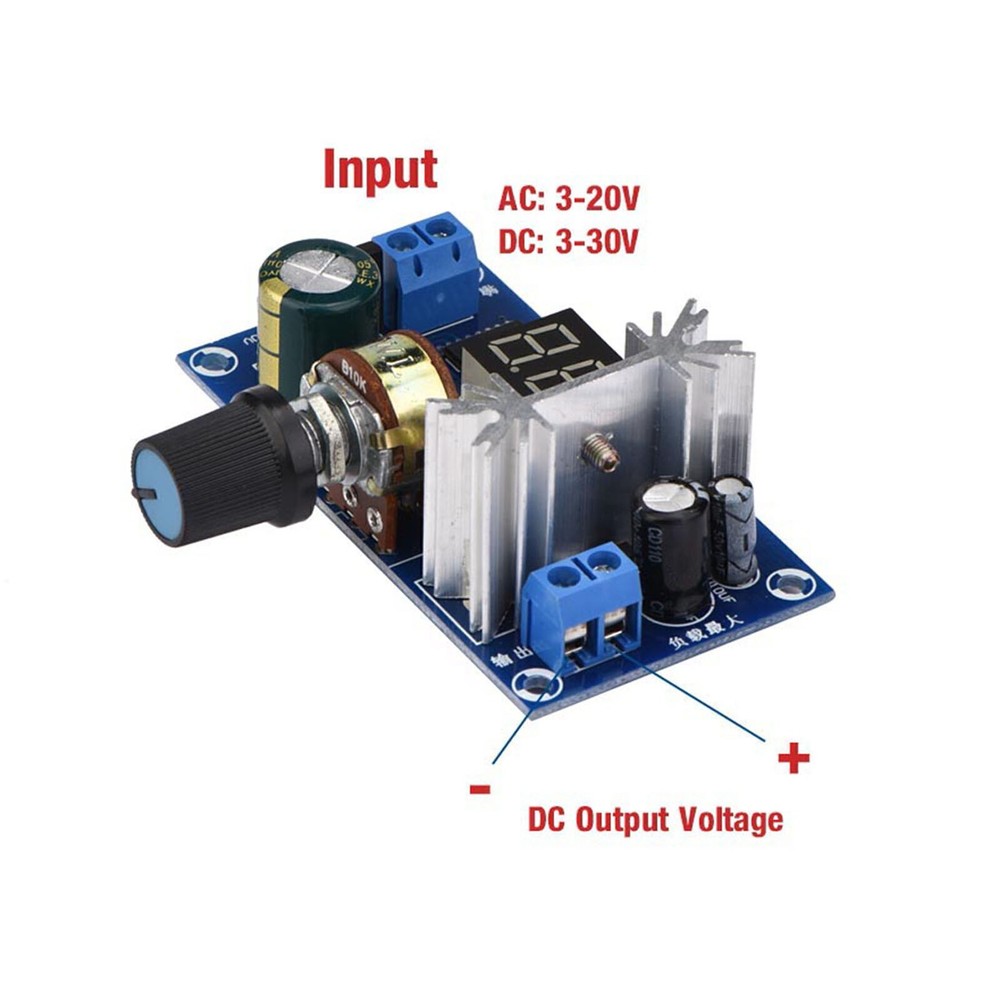 LM317 Adjustable Voltage Regulator Power Supply Board Digital Voltage Display