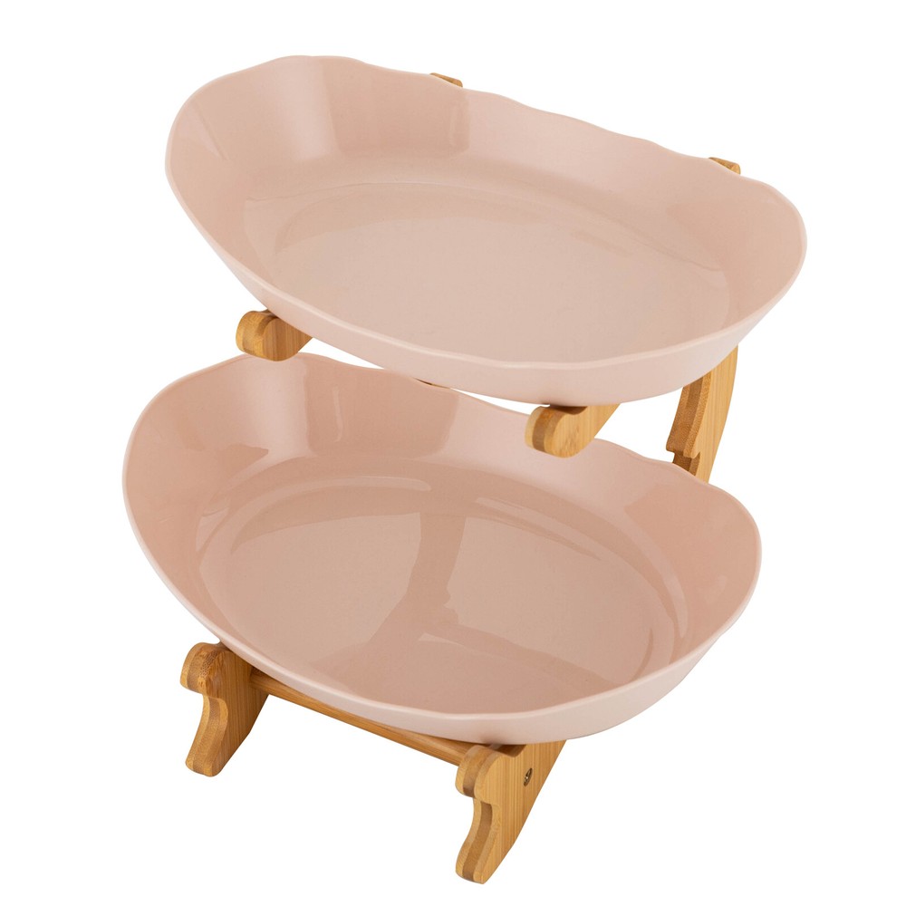 2 Tier Fruit Bowl, Fruit Basket Stand, Fruit Serving Tray