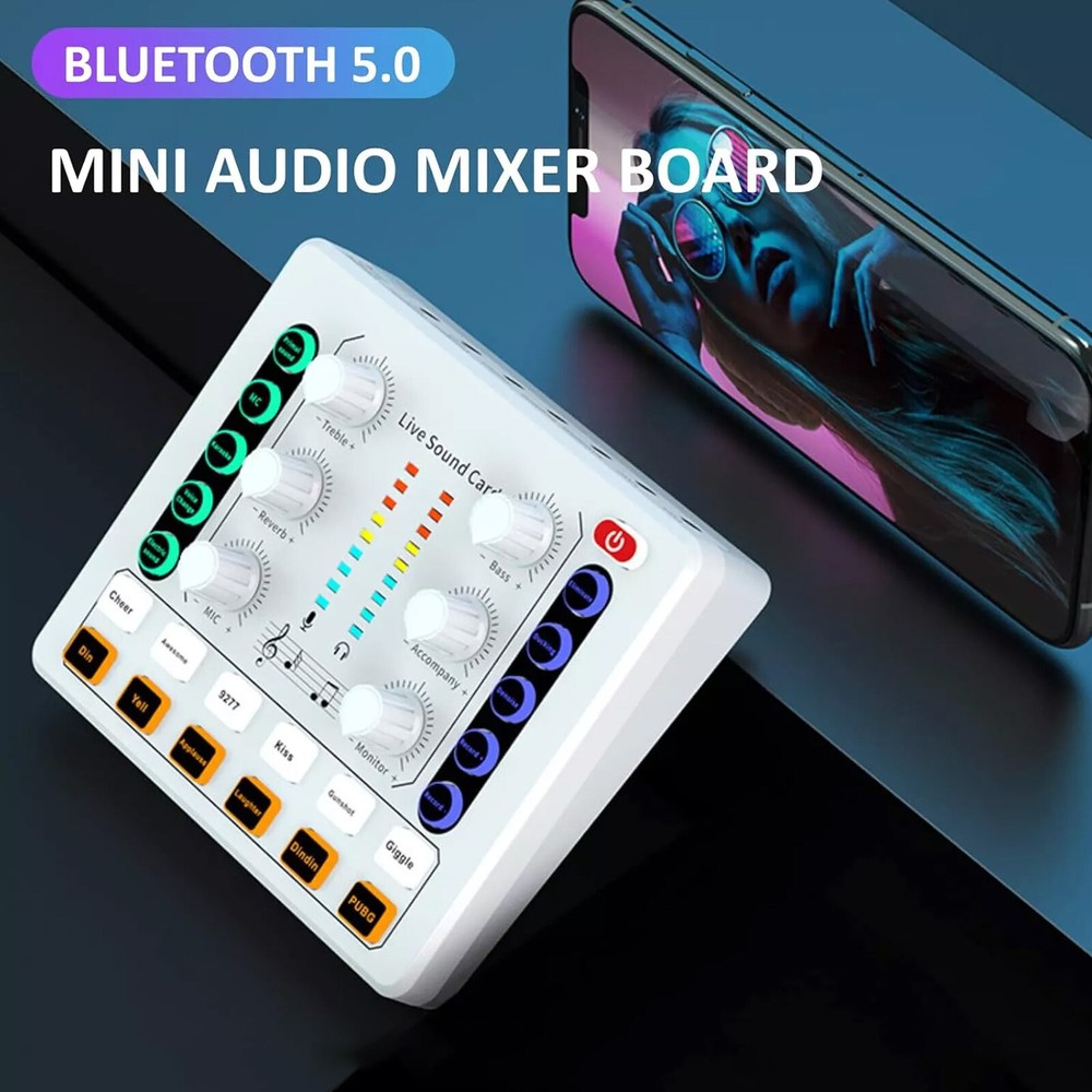 M8 Sound Card Live Streaming Interface External USB Live Broadcast MicrophoneRk
