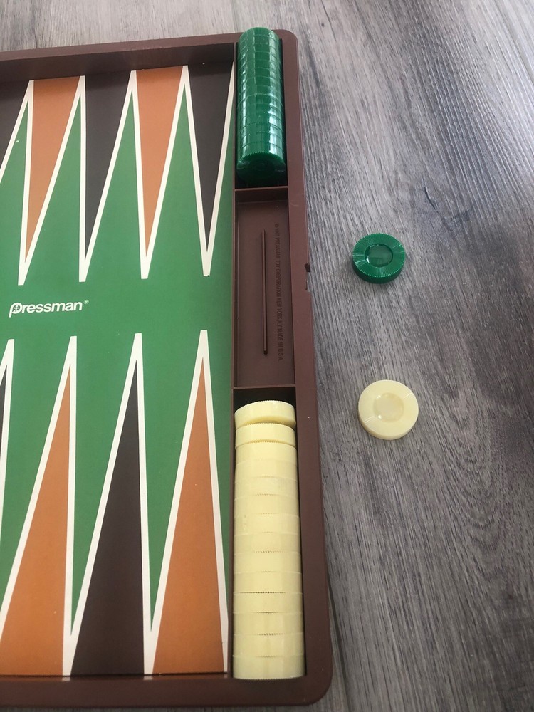 Vtg 1981 Pressman Backgammon Game Complete And Nice Box Fair