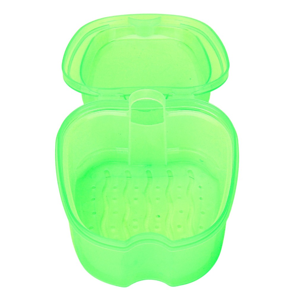 Denture Bath Case Box Soak Container Colored False Teeth Storage Box With