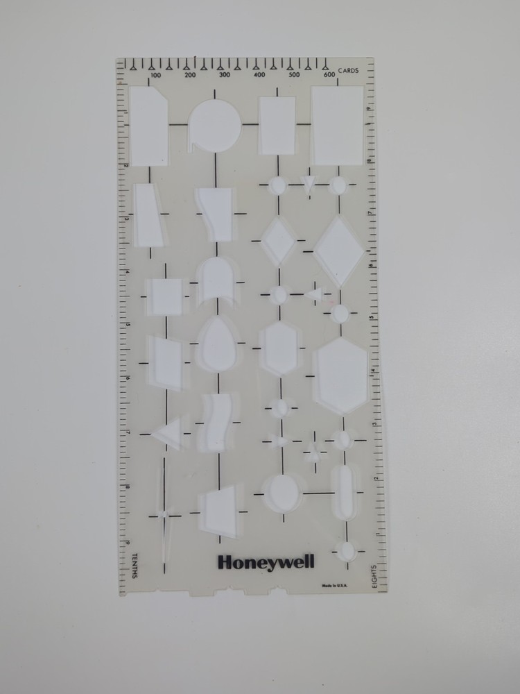 Vintage Honeywell Flowcharting Spacing Template Made In USA Computer Programming