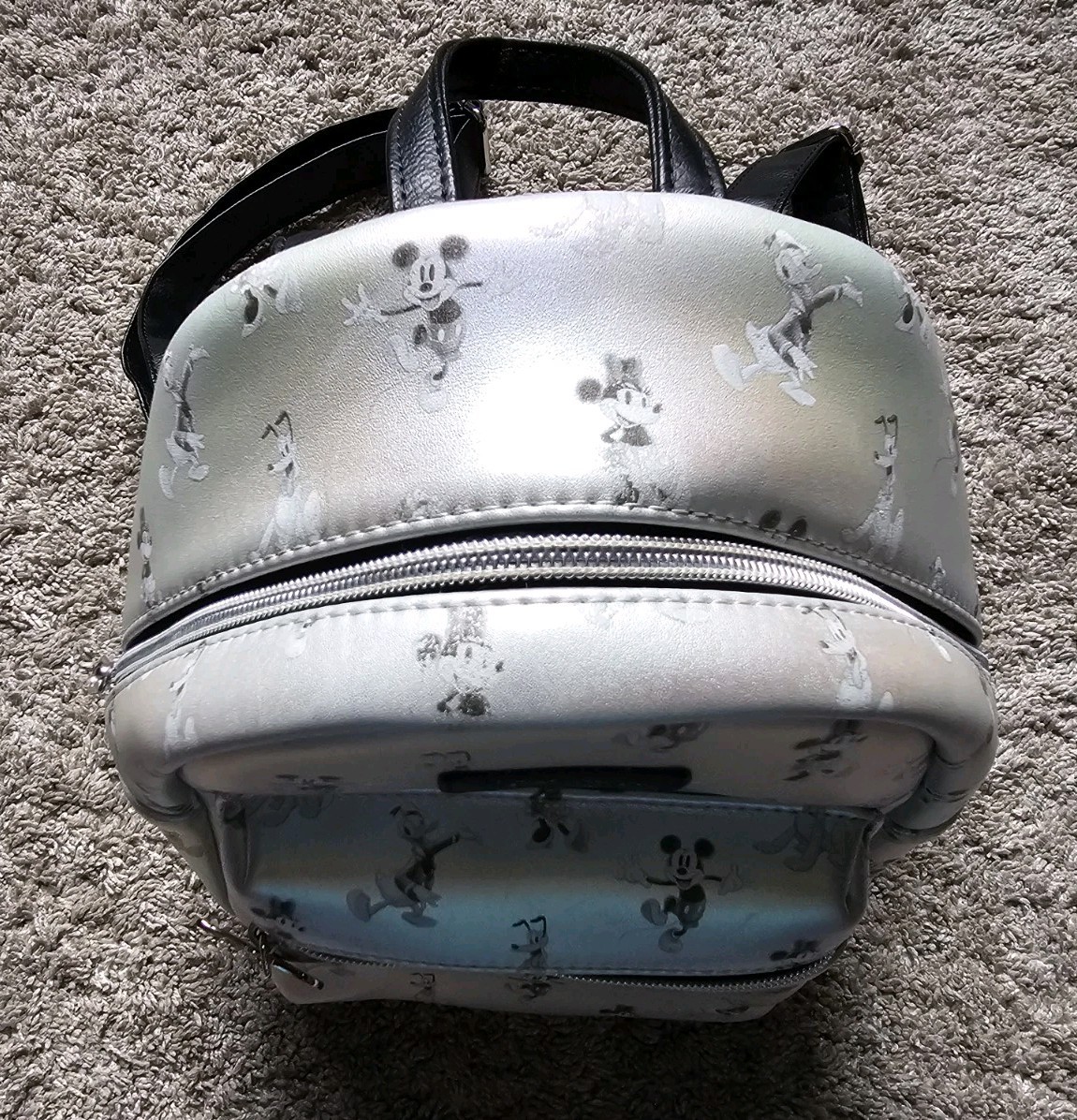 Loungefly Disney 100 Heritage Sketch Shimmer Silver Limited Ed Mini Backpack