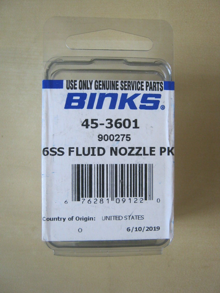 NEW Binks 45-3601 36SS Fluid Nozzle 900275