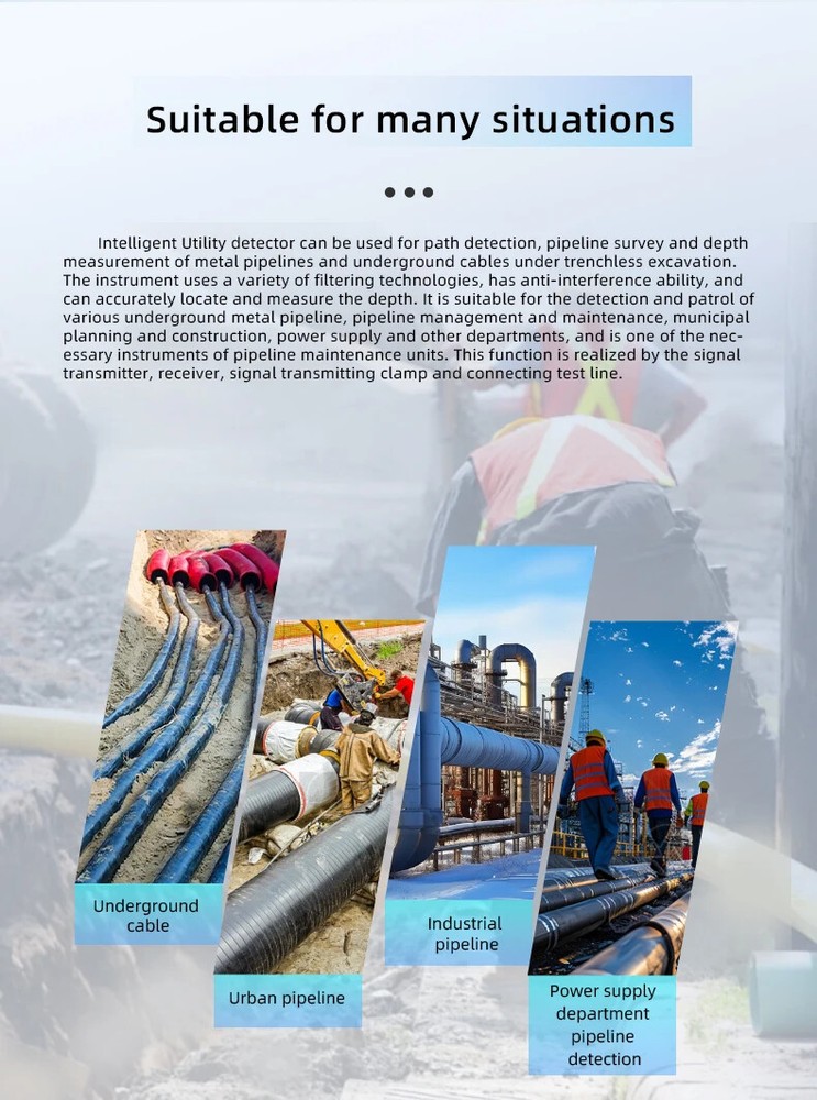 Intelligent Pipeline Detector Underground Utility Cable Locator Path Instrument