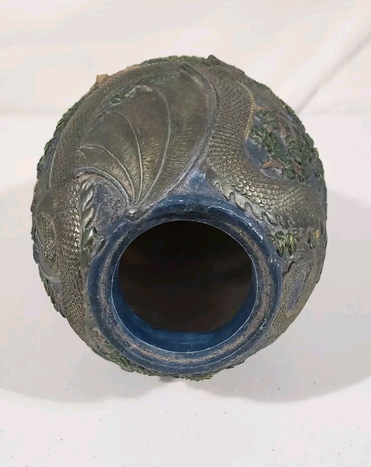 Vintage Dungeons And Dragons Wizard Dragon Vase With Lid Fantasy Rare