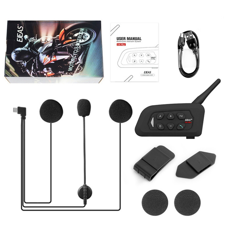 Motorcycle Helmet 5.1 Bluetooth Intercom Headset Moto Intercomunicador FM V4