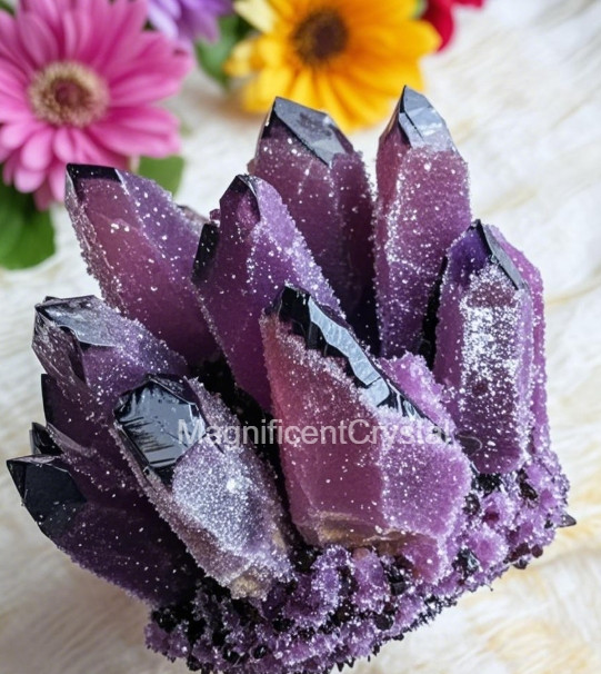 300G+Rare Dark Purple Quartz Cluster Raw Rock Amethyst Geode Home Reiki Decor