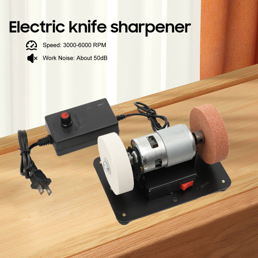 Electric Benchtop Grind Sander Adjustable Variable Speed Table Grinding Machine