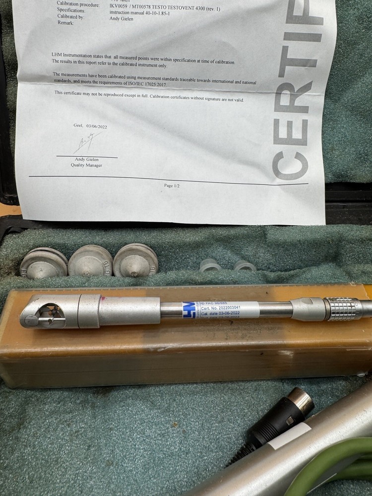Testovent 4300 Mobile Wheel Anemometer With Flow Probe