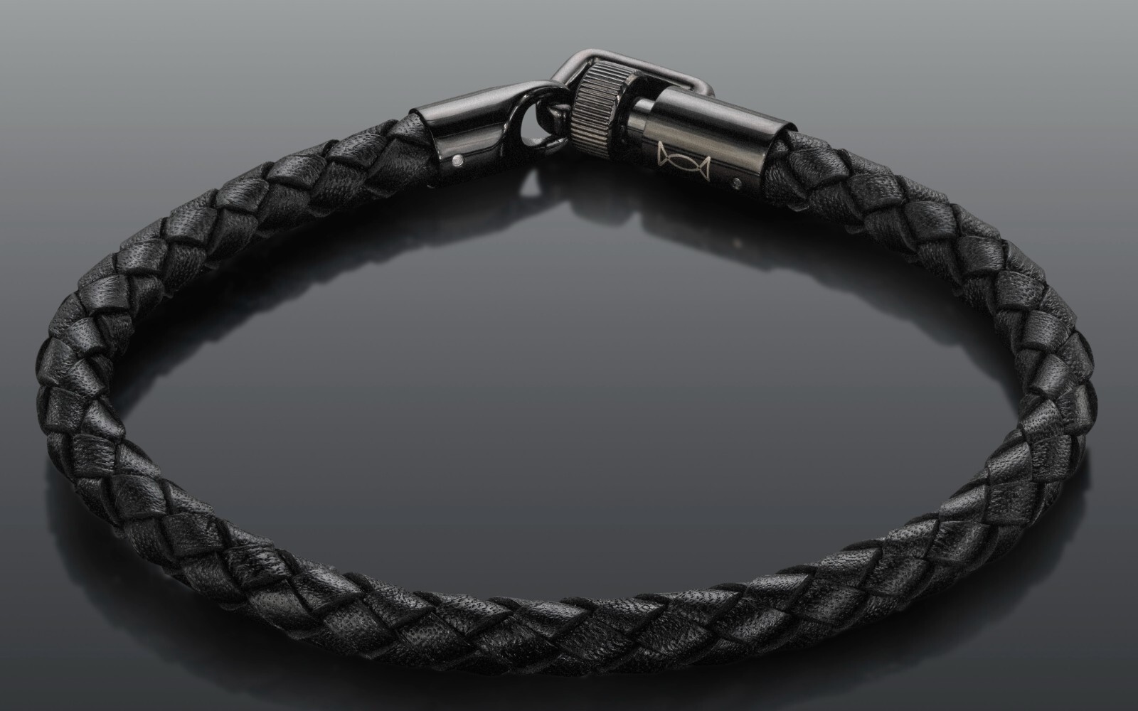black leather bracelet