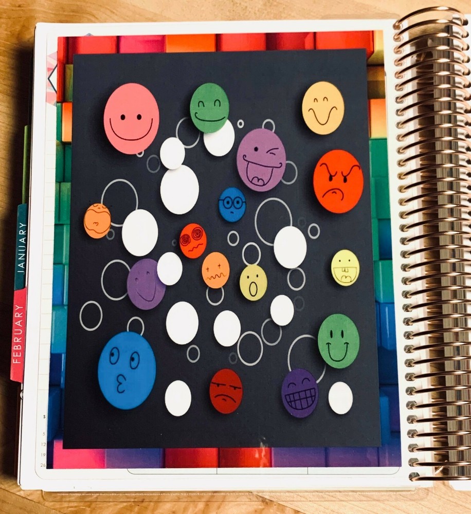 Tetris Mood Emotions Tracker Dashboard Insert 4 use with Erin Condren Planner