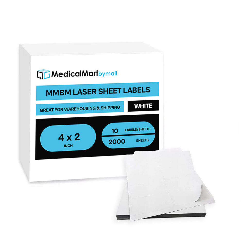 4" x 2" - Address Mailing White Label Sheets - 2000 Sheets/10 Labels Per Sheet