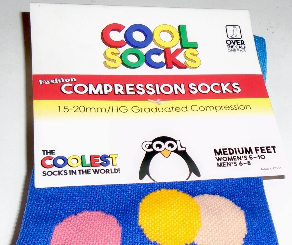NWT COOL SOCKS COMPRESSION SOCKS / OVER THE CALF Size: MEDIUM / 5-10 / 6-8