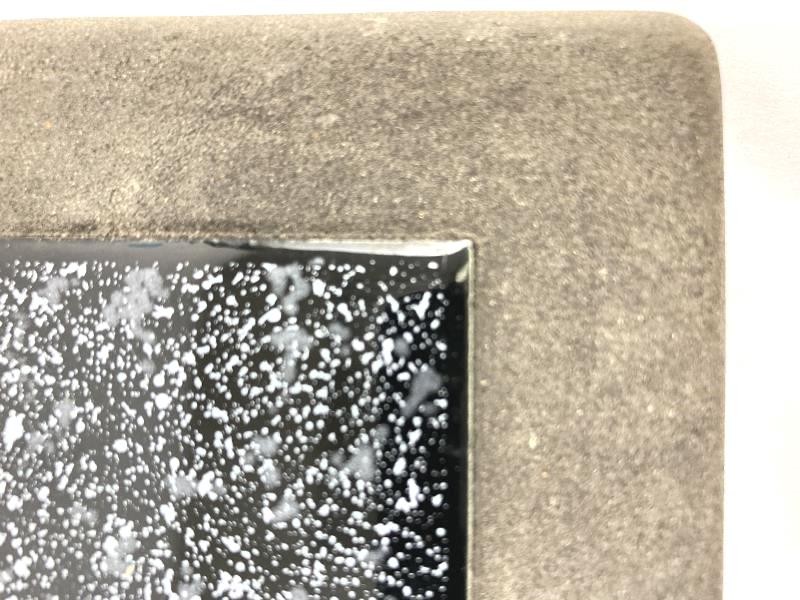 Black Ceramic Tile Trivet with Resin Frame 8.25" Square Kitchen Decor Pre-owned