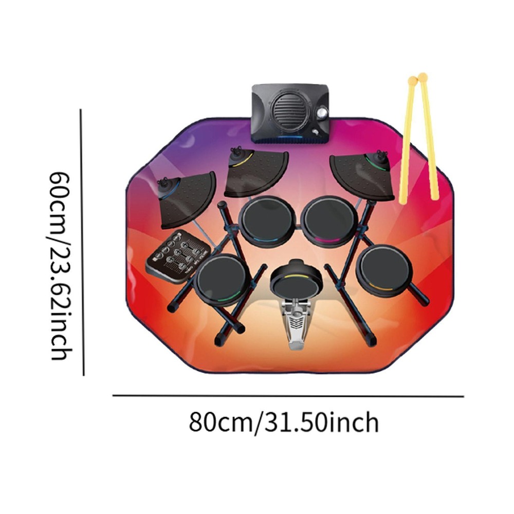 Electronic Drum Set Portable Electronic Drum Kit Foldable Drum Sticks