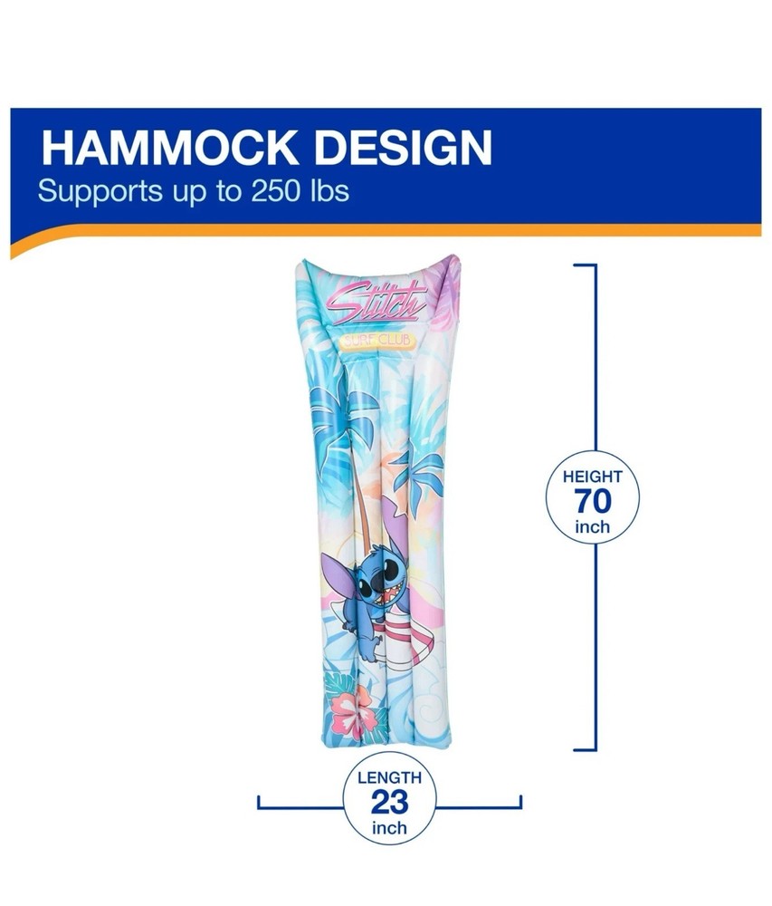 🪼 Disney Stitch Suntanner Pool Float, Inflatable Pool Floats 🆕