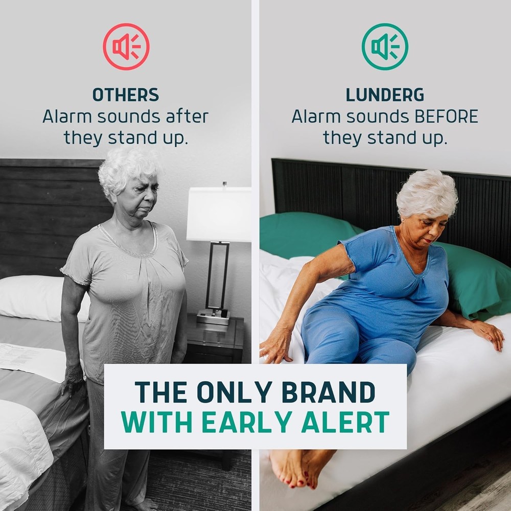 Under Mattress Bed Alarm Wireless Sensor Pad Fall Prevention Elderly