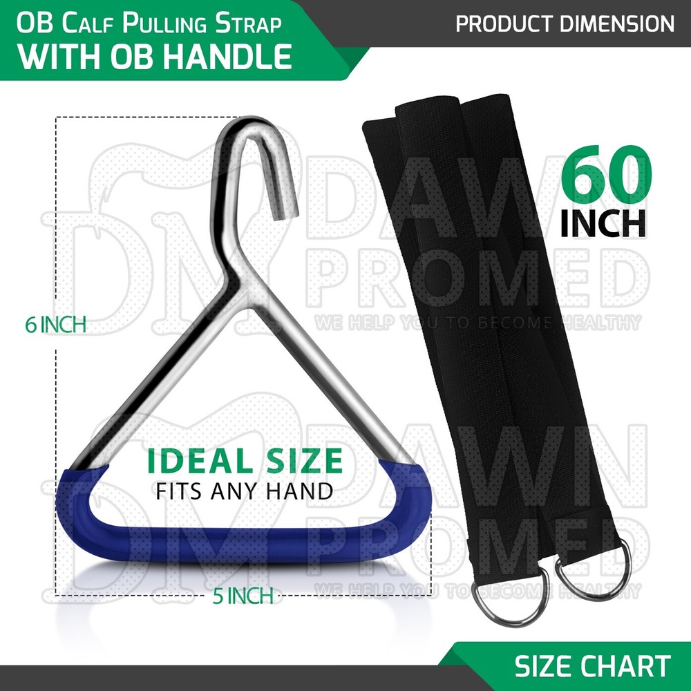 Nylon Calf Pulling Strap 60" With OB Handle For Aid in Cattle Difficult Births