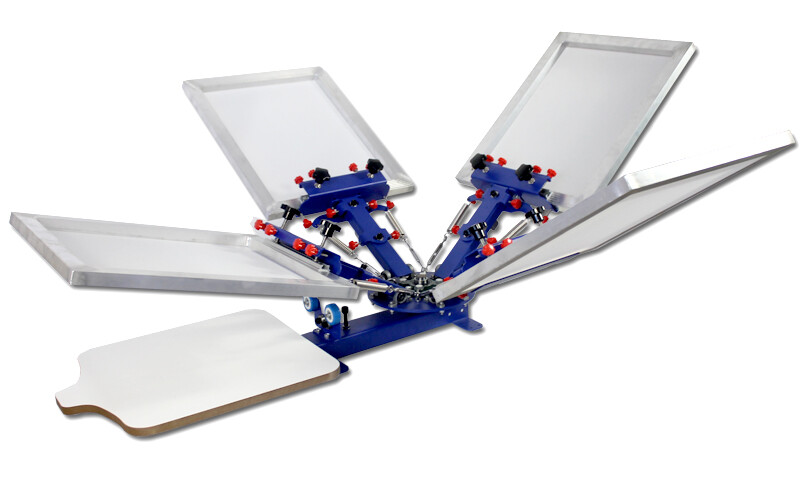 4 Color 1 Station Screen Printing Kit Micro-adjust Press Printer with Ink Screen