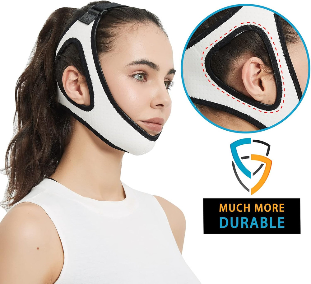 Double Adjustable Chin Strap for CPAP Users - Breathable and Snoring Solution...