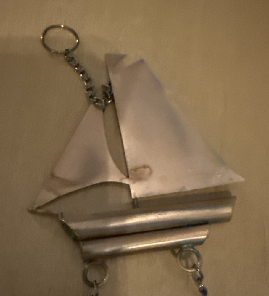 Copper Sailboat Wind Chime 15"