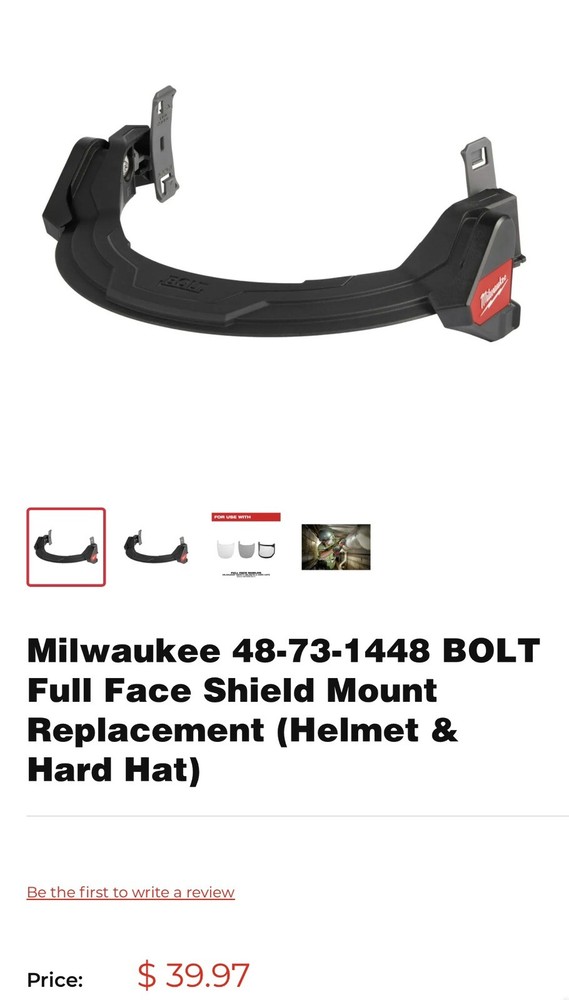 Milwaukee Bolt Full Face Shield Replacement Mount