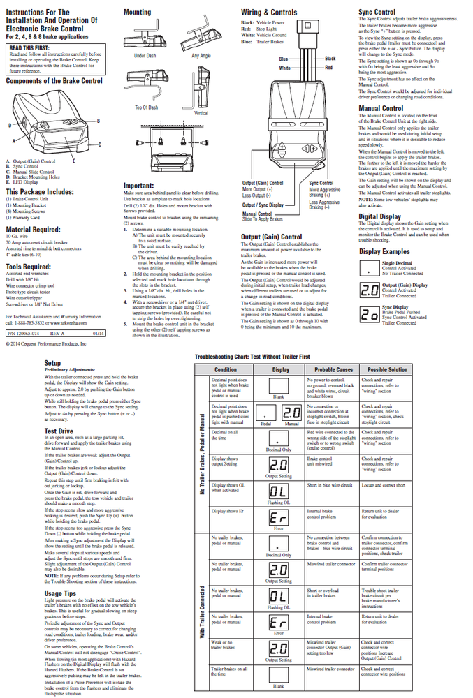 Draw-Tite Activator IV Brake Controller Module Trailer Towing Kit System 5504