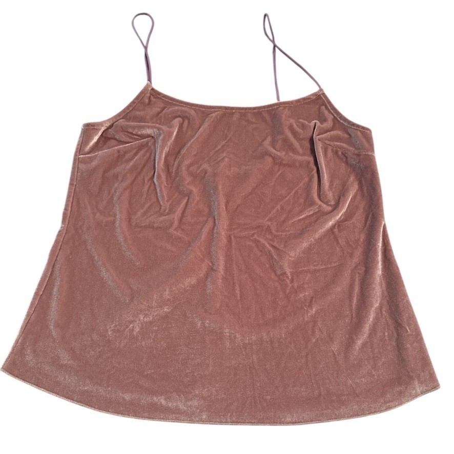 Free People Intimately Velvet Cami Top Rose Boho M Glam Layering Y2K Style
