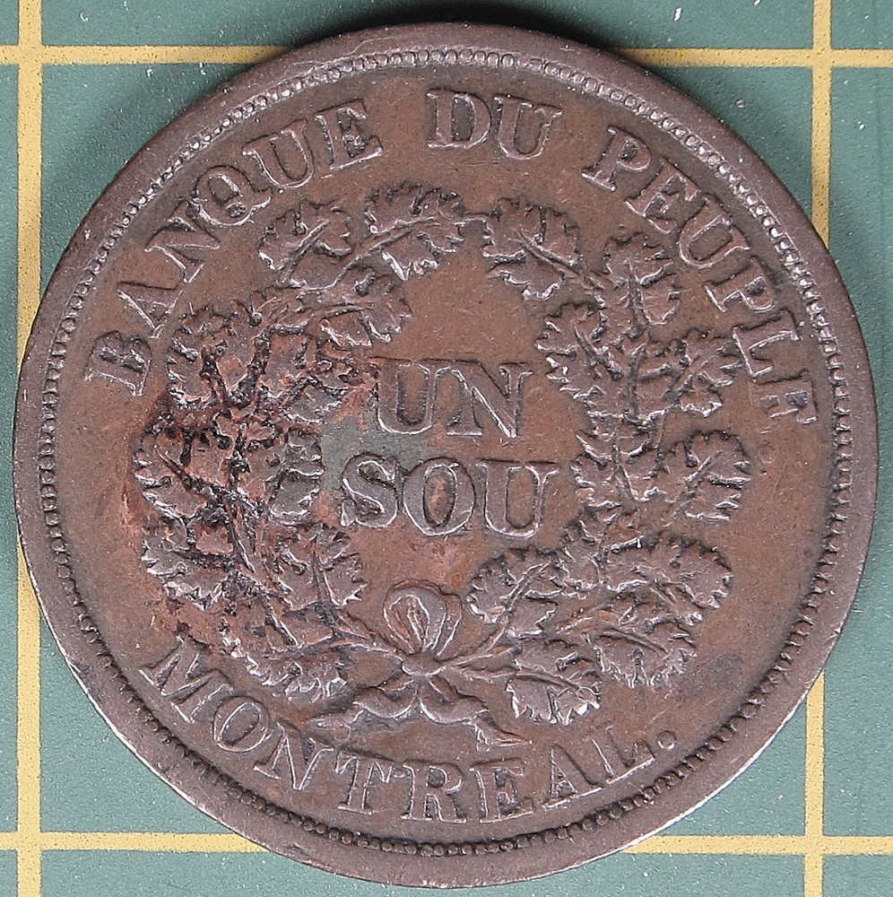 c.1838 Lower Canada Un Sou Token LC-5A3