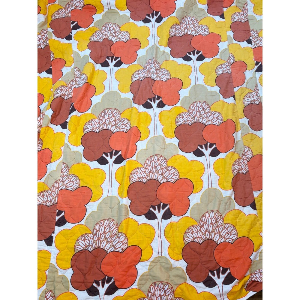 1970s Vintage Psychedelic Tree Print Twin Bed Comforter
