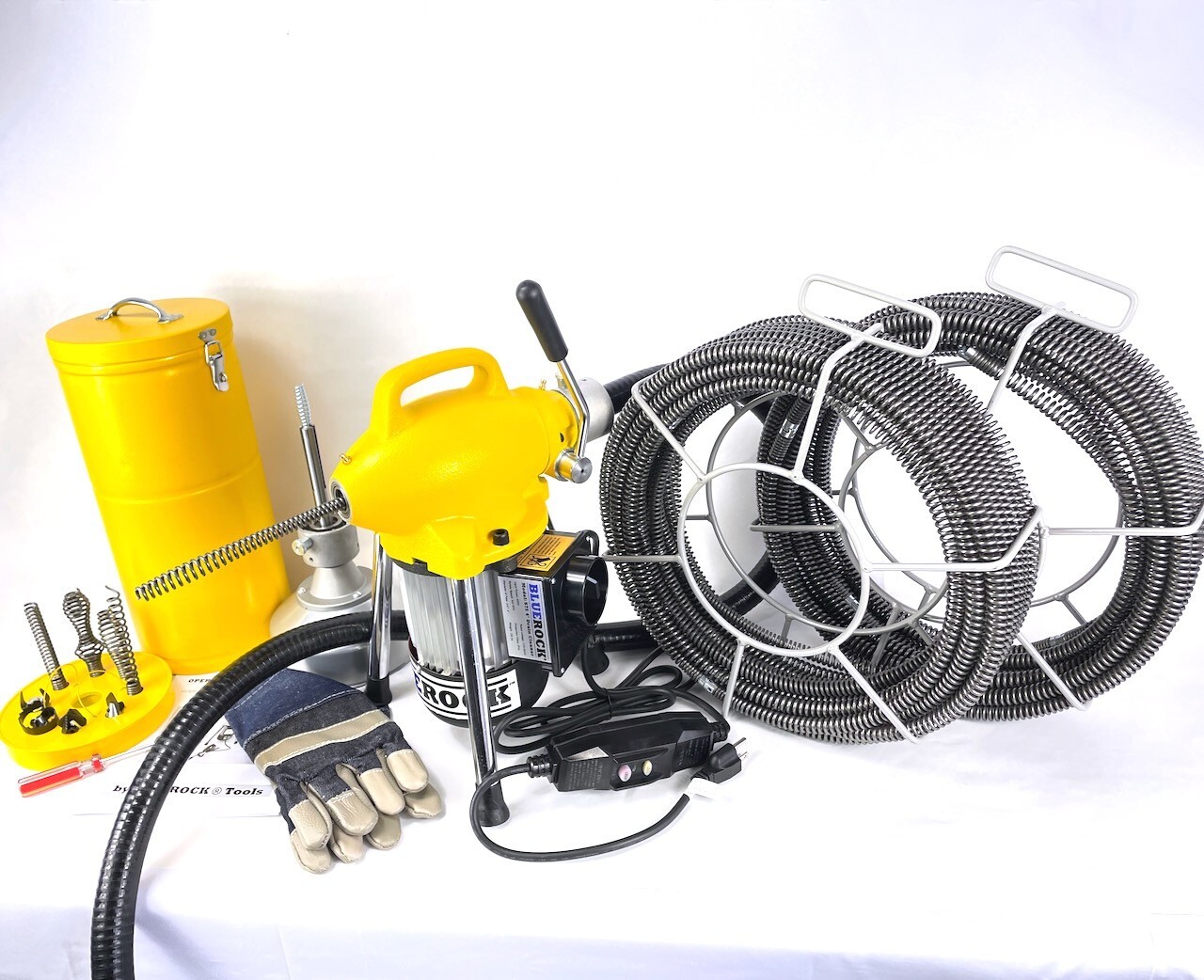 120' Kit S75 BLUEROCK ® 3/4" to 4" Sectional Drain Machine Snake  Sewer Cleaner