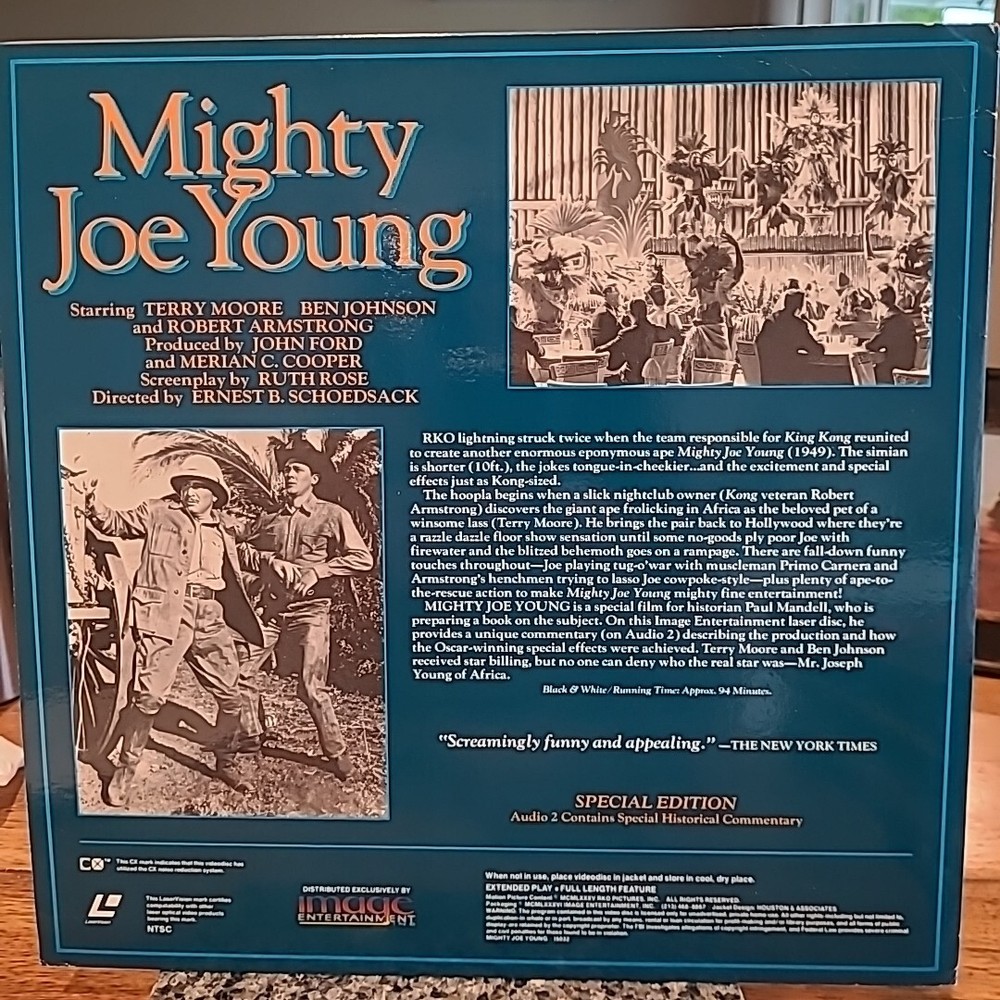 "Mighty Joe Young" Original Studio Edition Laserdisc LD - Terry Moore