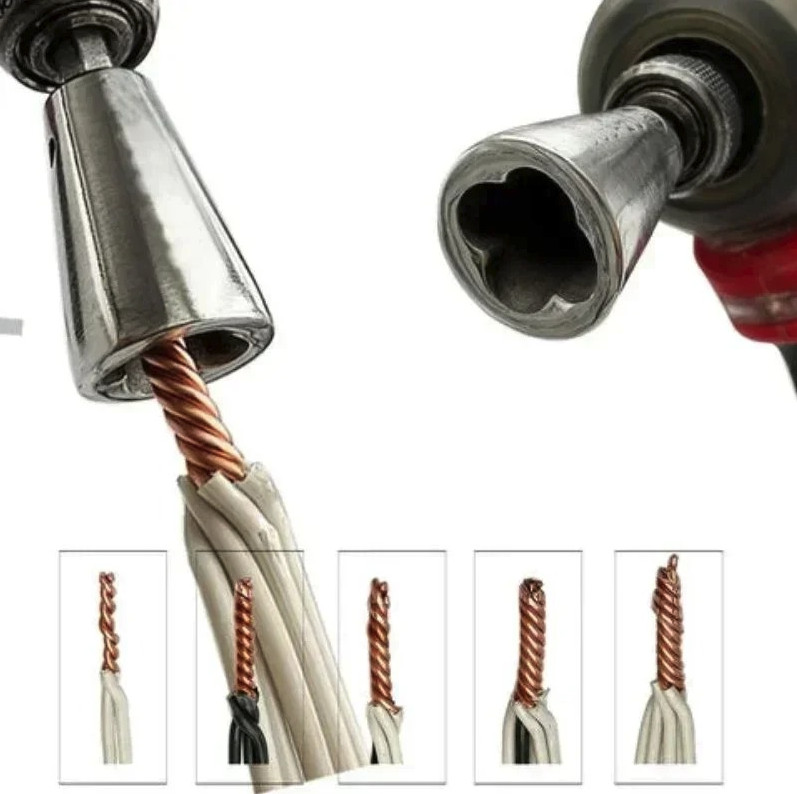1pc Wire Twisting Tool for Drill: Stainless Steel Quick Connector Cable Twister