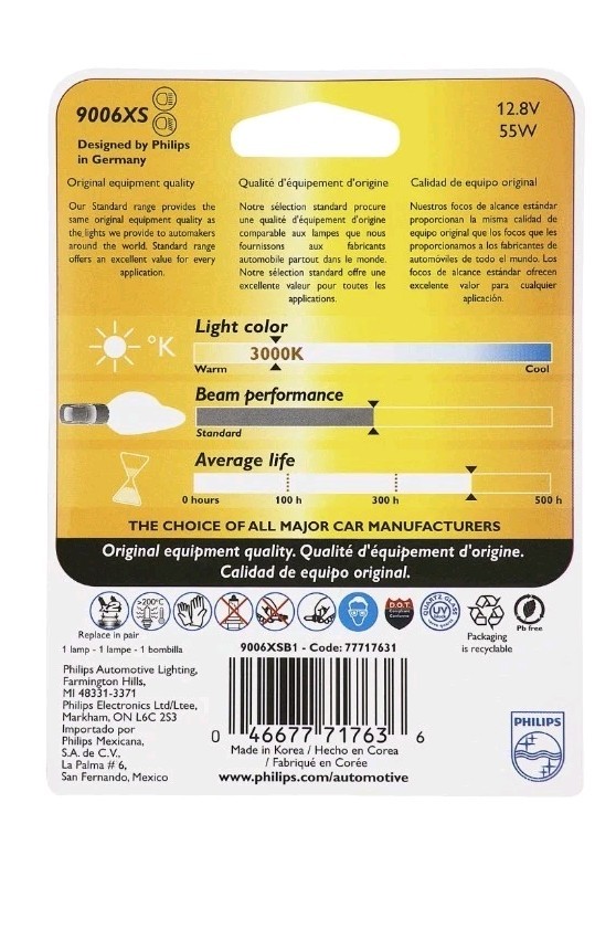 Philips 9006XS Headlight Bulbs, 2 Pack (JS15)