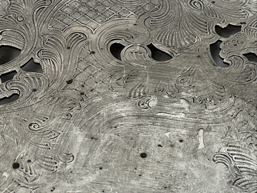 Gorham Electroplated Silver Trivet Footed 11" Diameter Ornate Design #YC49