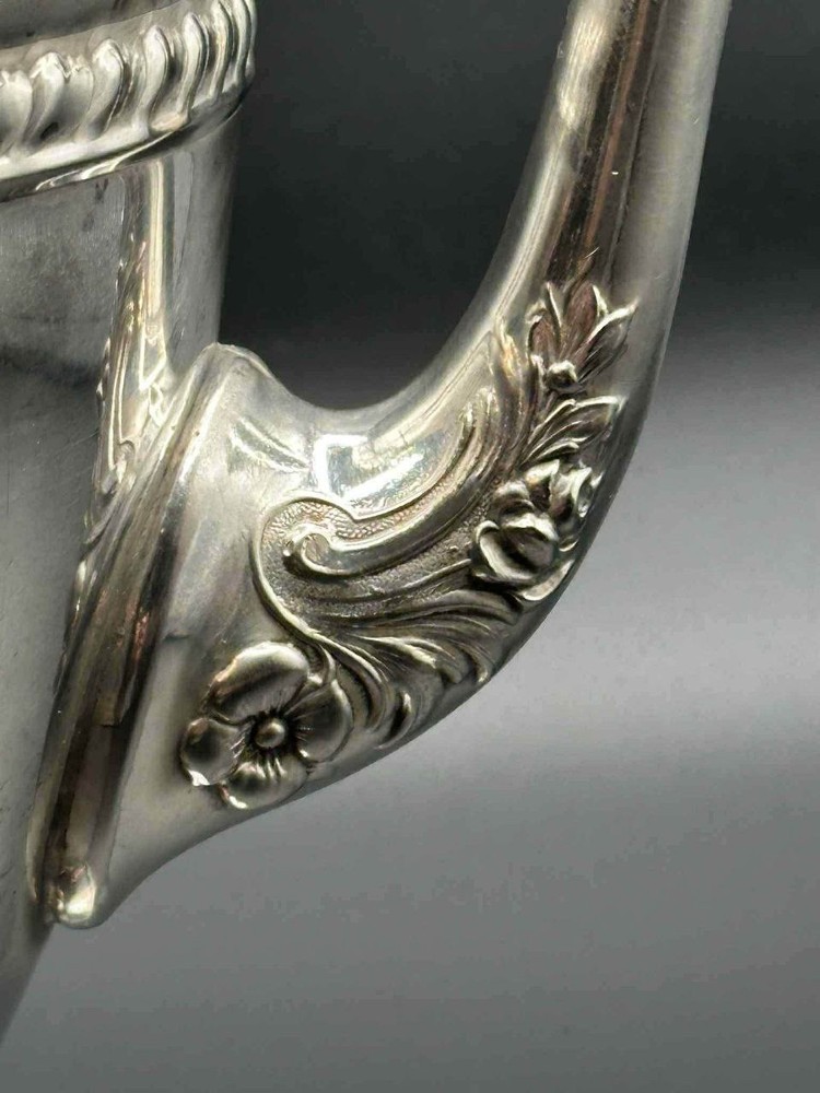 Birmingham Silver Co Silver on Copper Silver Plated Lidded Coffee Pot 10”