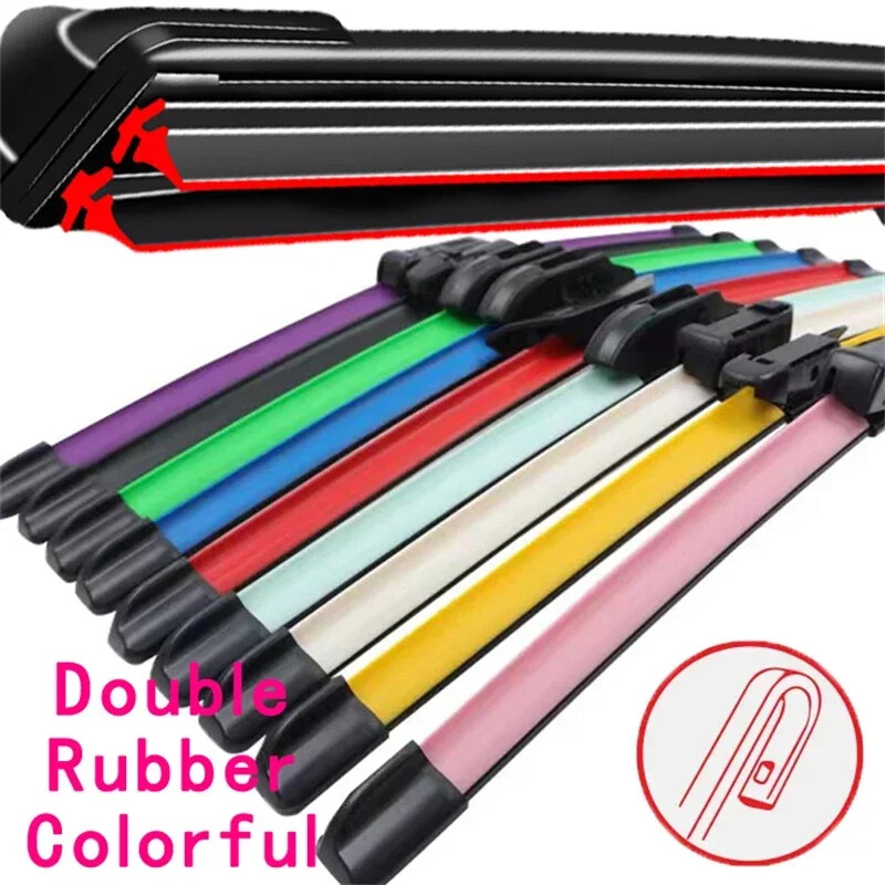 Colorful U J Hook Car Windshield Wiper blades Universal Soft Double layer Rubber